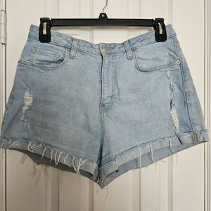 Wild Fable Light Blue Frayed Jean Shorts